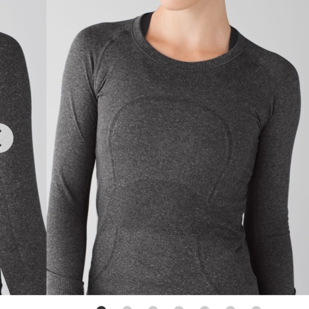 Lululemon Swiftly Tech Long Sleeve - size 6. Heathered Black (dark grey)